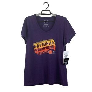 Clemson Tigers Womens Large Purple 2018 National Champions 47 Brand T Shirt